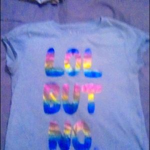Girls novelty rainbow LOL tee